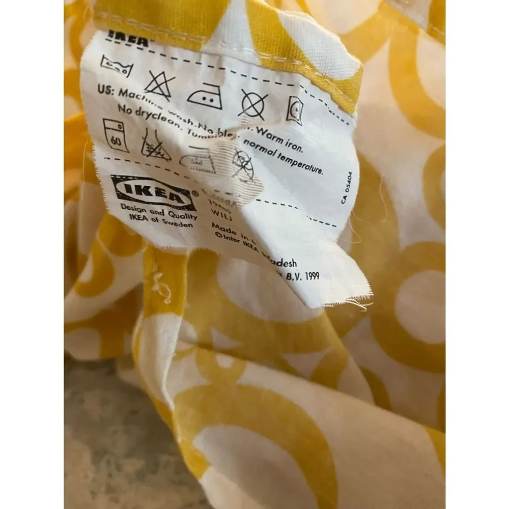IKEA Yellow and White Circle Print Bed Duvet Cover